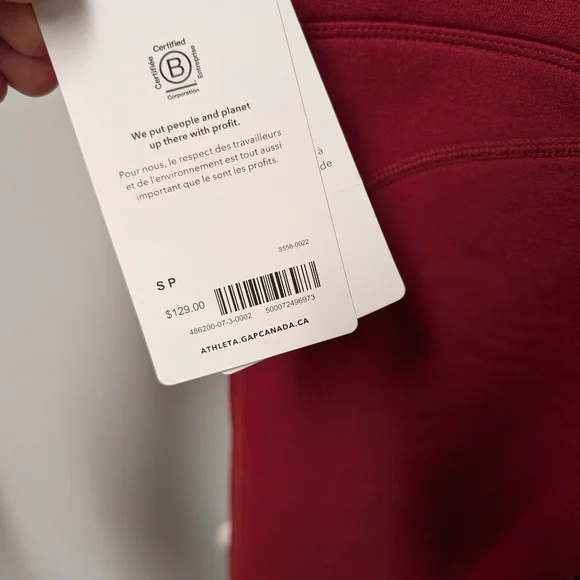 Athleta altitude Tight Bnwt Fleece Lined Red Leggings Small - Picture 10 of 10